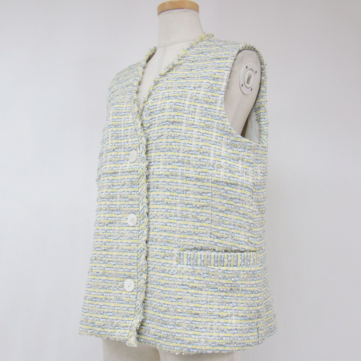 BACCA バッカ ベスト ジレ 23春夏 イエロー系 36(9号) Vネック 3B