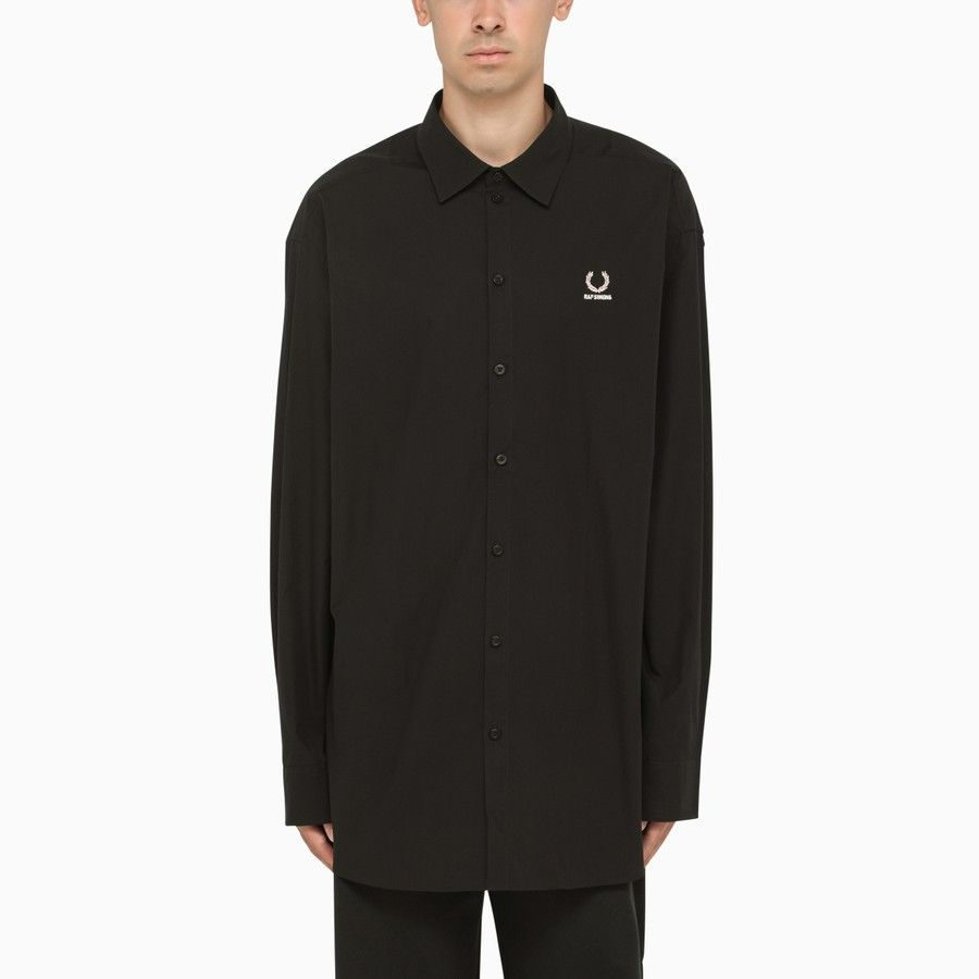 RAF SIMONS FRED PERRY オーバーサイズシャツ 黒 S - メルカリ