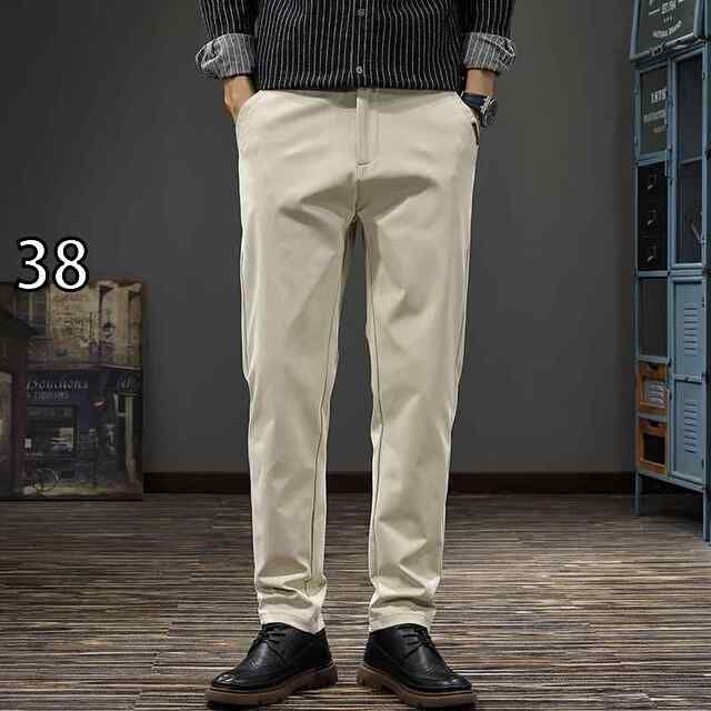 [38  ]メンズ ファッション 服  オシャレ シンプル 大 かっこいい 大きいサイズ ストリート 紳士服 秋 シンプル 無地 ビジネス カジュアル パンツ アメリカン スリム ストレート テーパードパンツ