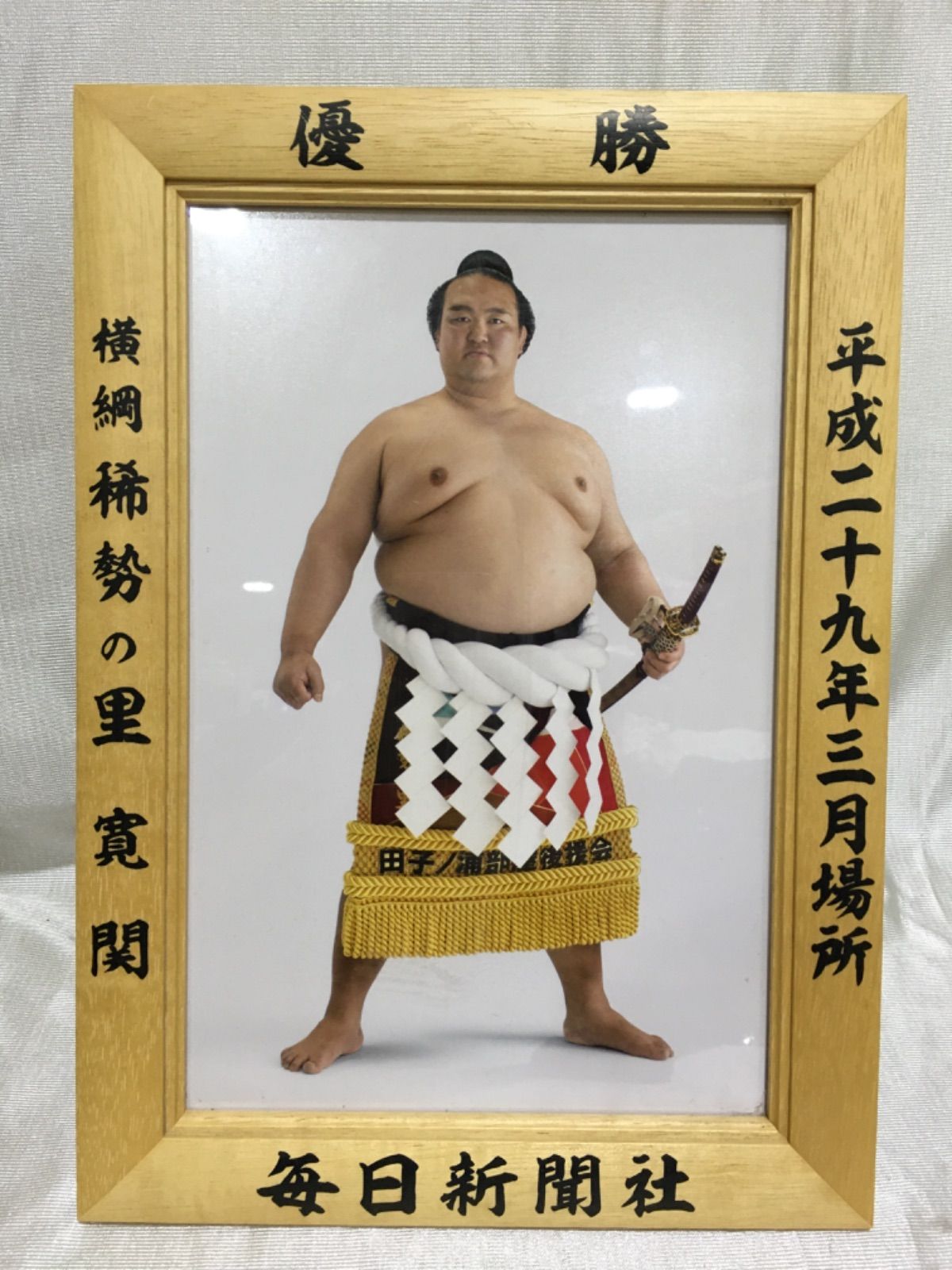 相撲 優勝 ミニ額 大関 稀勢の里 寛関 平成29年3月場所