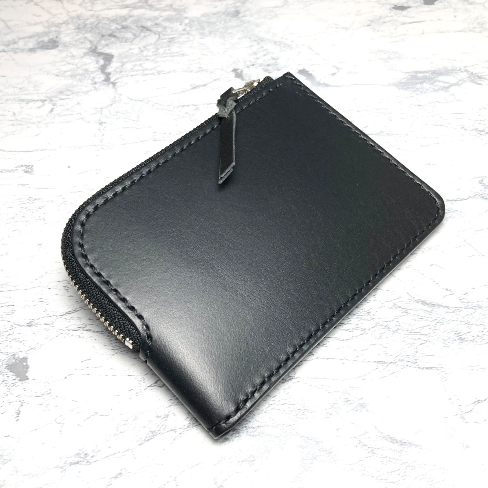 本革 コンパクト財布 メンズ｜L字ファスナー 黒革 フラグメント