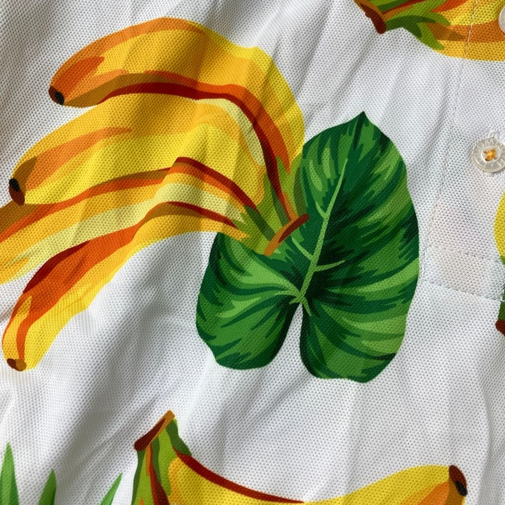 新作続々入荷。 サイズ M LOUD MOUTH ラウドマウス 半袖ワンピース バナナ 総柄 ホワイト系 240101530288 ゴルフウェア レディース ストスト 安心の全品国内発送！