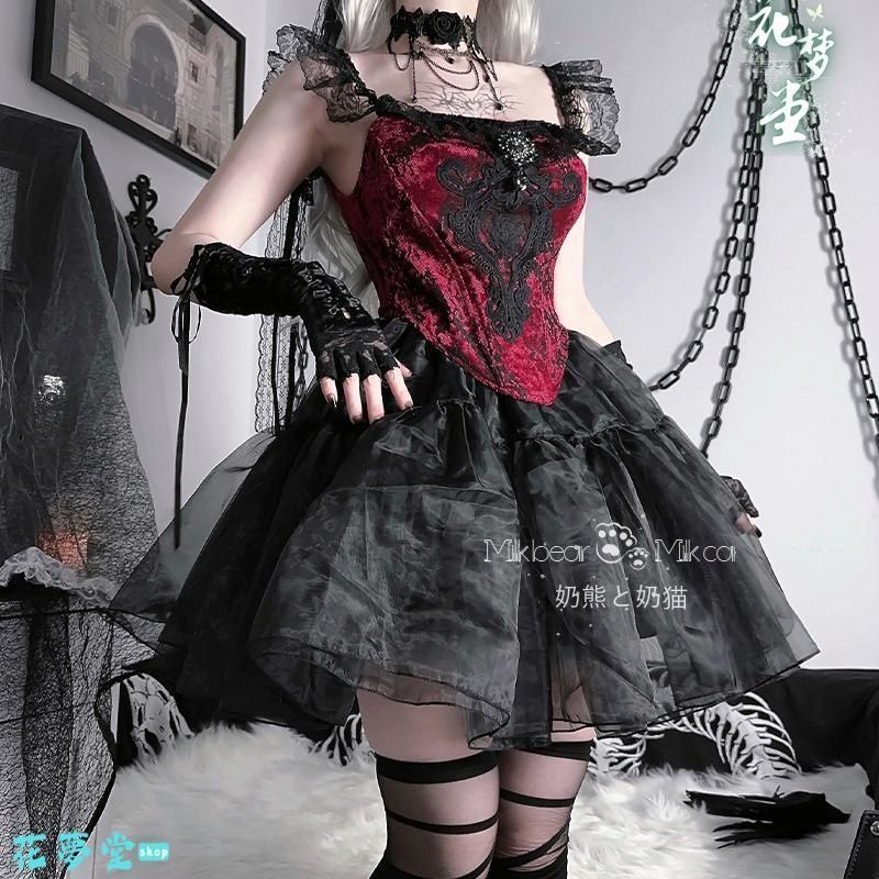 こんなモデルもご提供中！ 25年 ドレス コスプレロリータセット 仮装 オリジナル 洋服 ロリータ ワンピース ゴスロリ 撮影会 舞台 イベント 原野空間-40 【新入荷·数量限定】