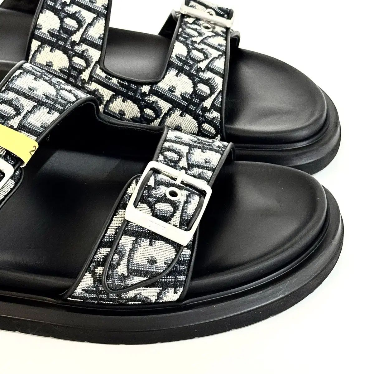 42 ） DIOR(ディオール) オブリーク ジャカード アクア サンダル