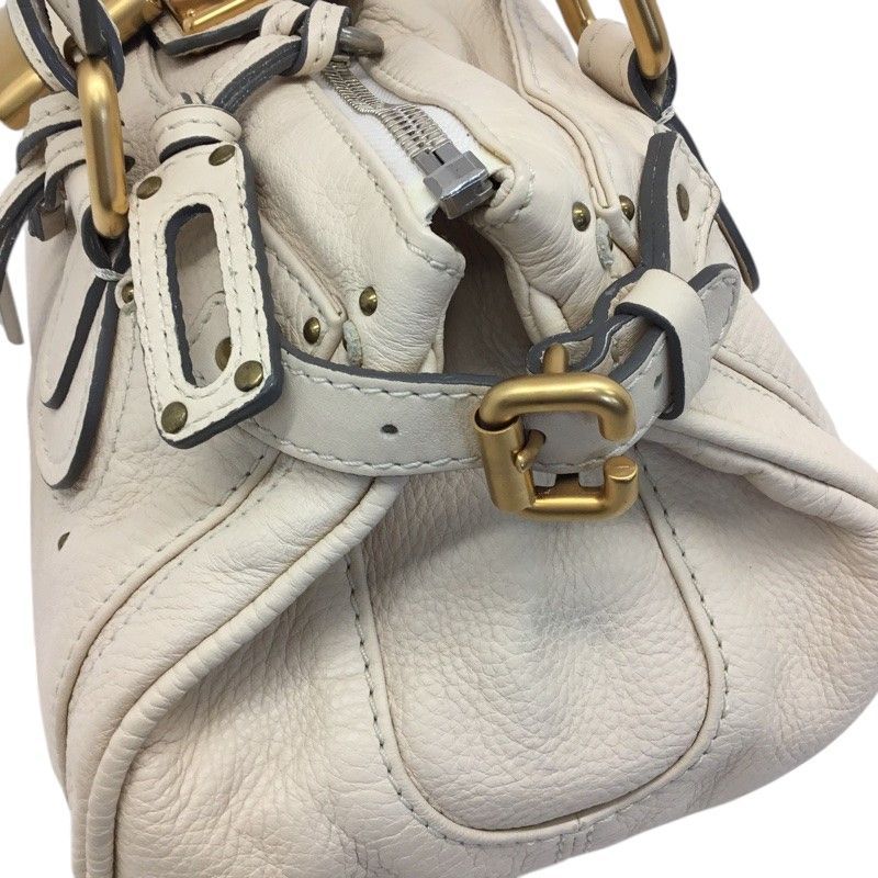 Chloe パディントン レザー ショルダーハンドバッグ ホワイト 3128M Chloe パディントン レザー ショルダーハンドバッグ ホワイト 3128M