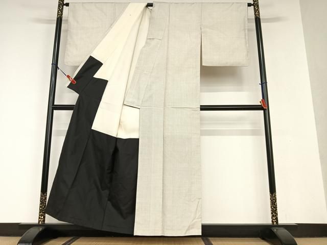 平和屋着物○本場大島紬 白大島 一元絣 正絹 逸品 AAAV7045zg