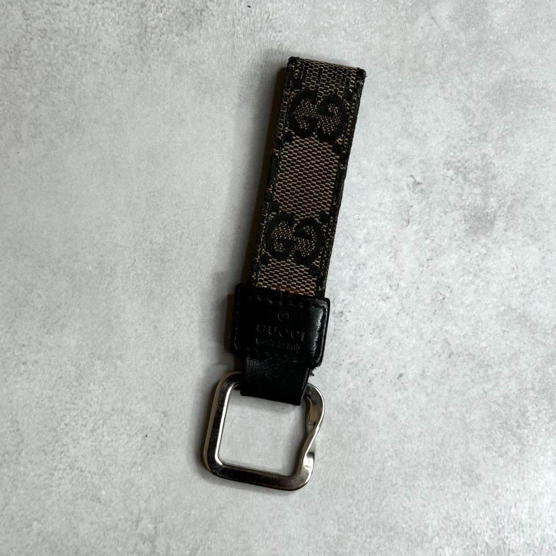 GUCCI グッチ | GGキャンバスキーホルダー バッグチャーム ベージュ ブラック シルバー GG CANVAS