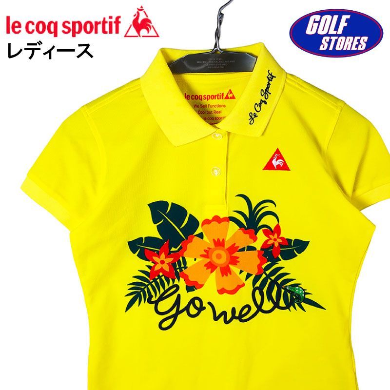 LECOQ GOLF ルコックゴルフ 半袖ポロシャツ 花柄 イエロー S