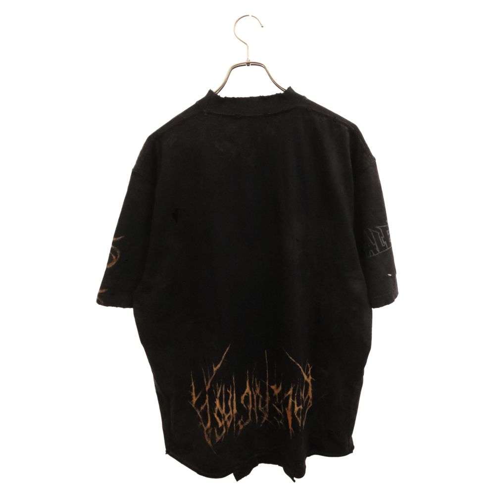 【BALENCIAGA】ブラック Paris Moon オーバーサイズ Tシャツ Paris Moon Upside Down T-shirt Oversized in Black Faded