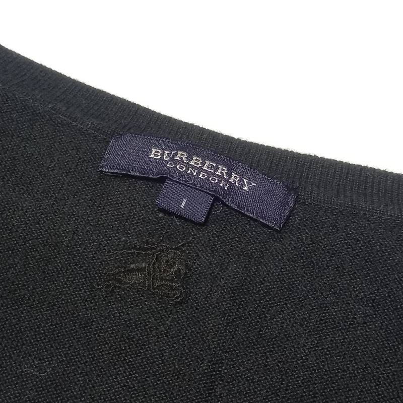 BURBERRY バーバリー七分袖チュニック110cm バーバリー 七分袖チュニック リボン 黒ニット ノバチェック