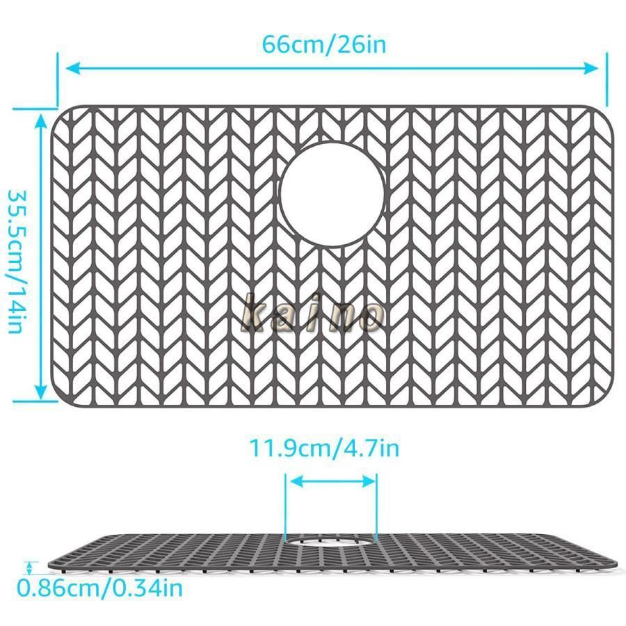 シリコンシンクプロテクター シンクマット 26×14インチ 耐熱性キッチン