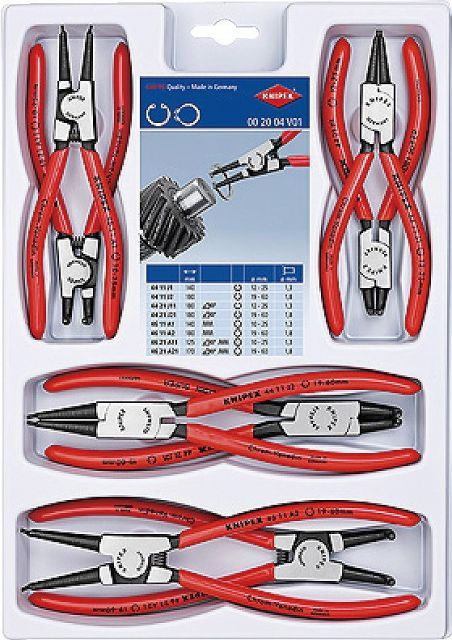 クニペックス(KNIPEX)スナップリングプライヤー8本セット 002004V01