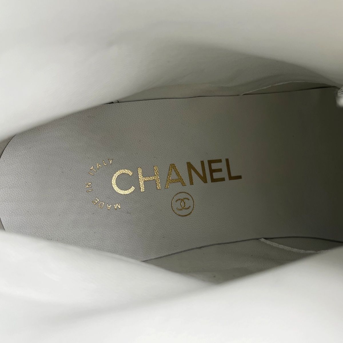 中古】 CHANEL シャネル チェーン ココマーク コットンツイード  