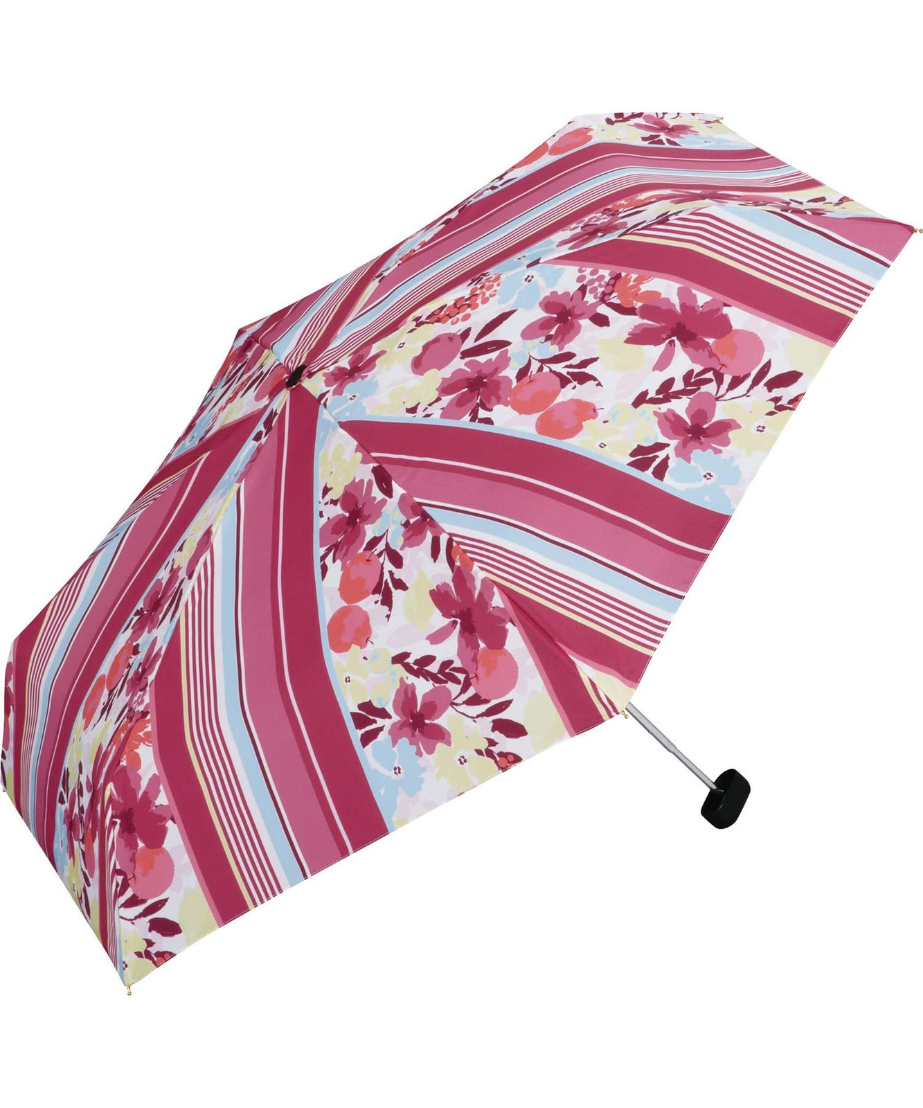 ワールドパーティー. 雨傘 オーチャードストライプ ミニ ピンク 50cm 晴雨兼用 折りたたみ 5262-262 [ピンク] [折りたたみ傘]