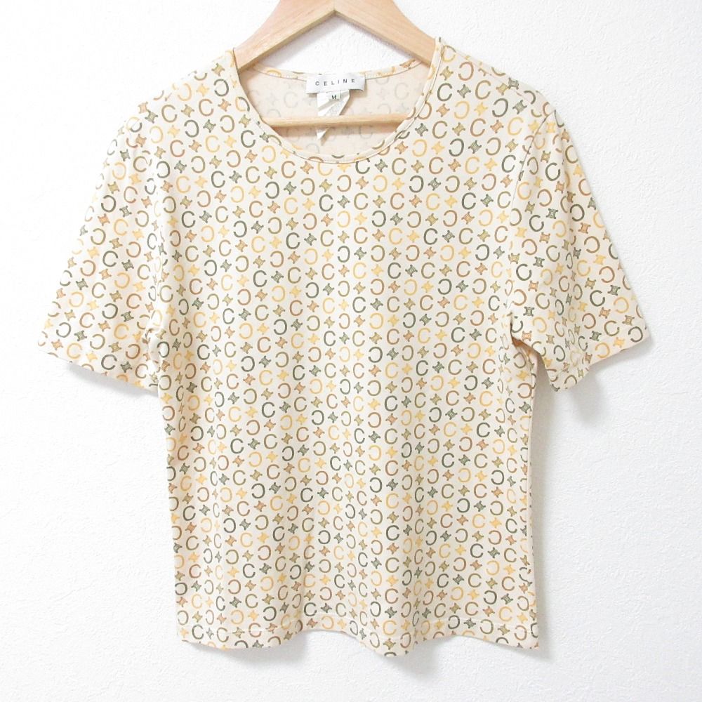 美品 CELINE セリーヌ マカダムロゴ総柄 半袖 Tシャツ
