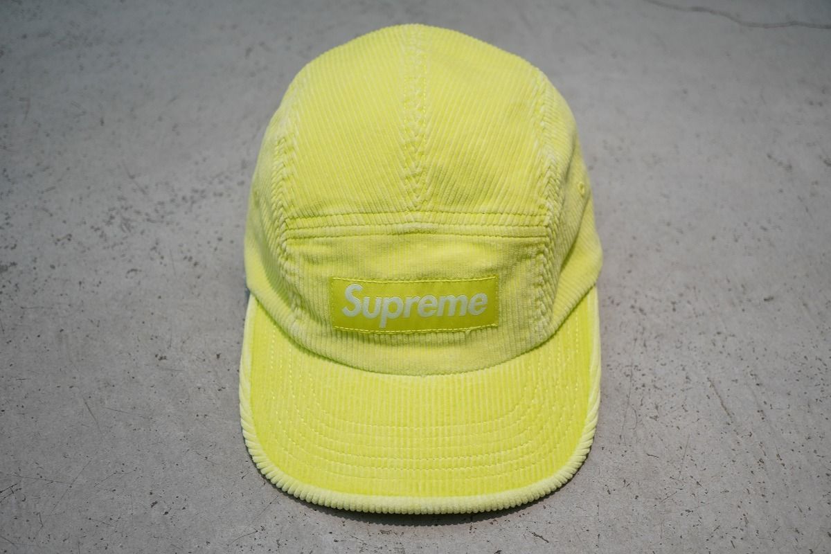 正規 25SS Supreme シュプリーム Corduroy Camp Cap Neon Yellow コーデュロイ キャンプ キャップ ネオン イエロー 本物921P♪