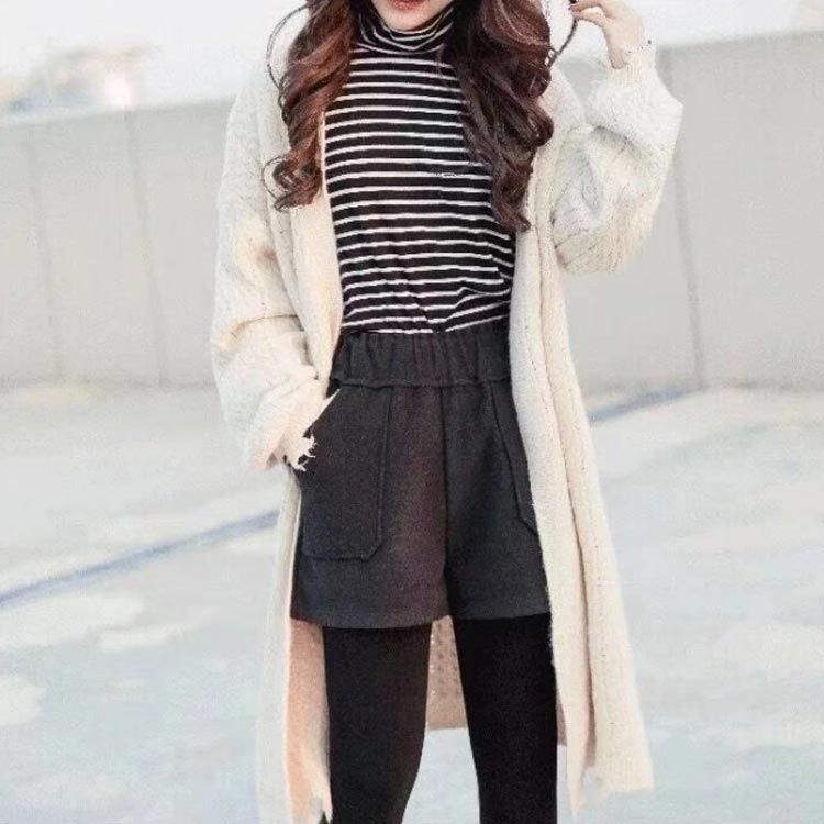 黒 パンツ ショートパンツ ガウチョパンツ キュロット パンツ キュロット ズボン 冬 ひざ丈 ウエストゴム Aラインパンツ 秋冬 カジュアル 短め きれいめ ガウチョ レディース 無地 起毛素材 cjfj142828