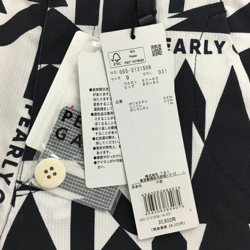パーリーゲイツ パンツ 白×ネイビー ヤジルシ柄 ロゴ刺しゅう レディース 0 S ゴルフウェア PEARLY GATES LLC-HASEGAWATOSO_COM