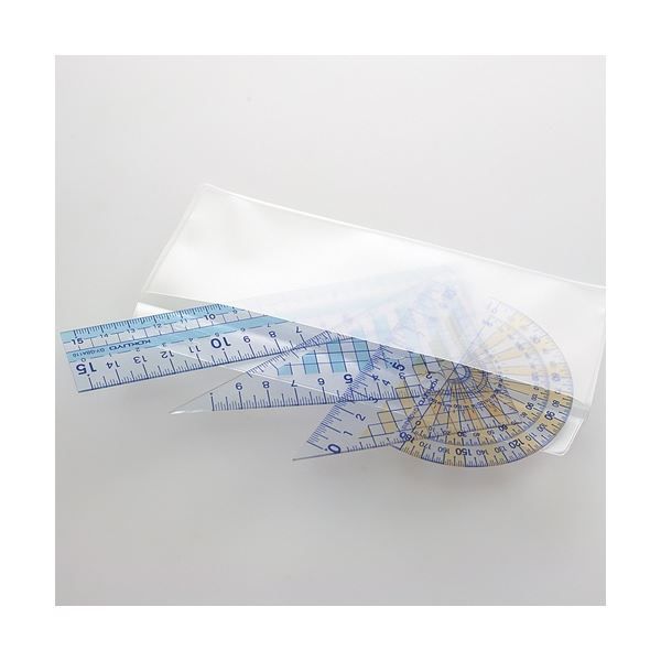 コクヨ 定規セット まなびすと 再生PET樹脂製 直線定規 三角定規 分度器 GY-GBA501 1セット 10組