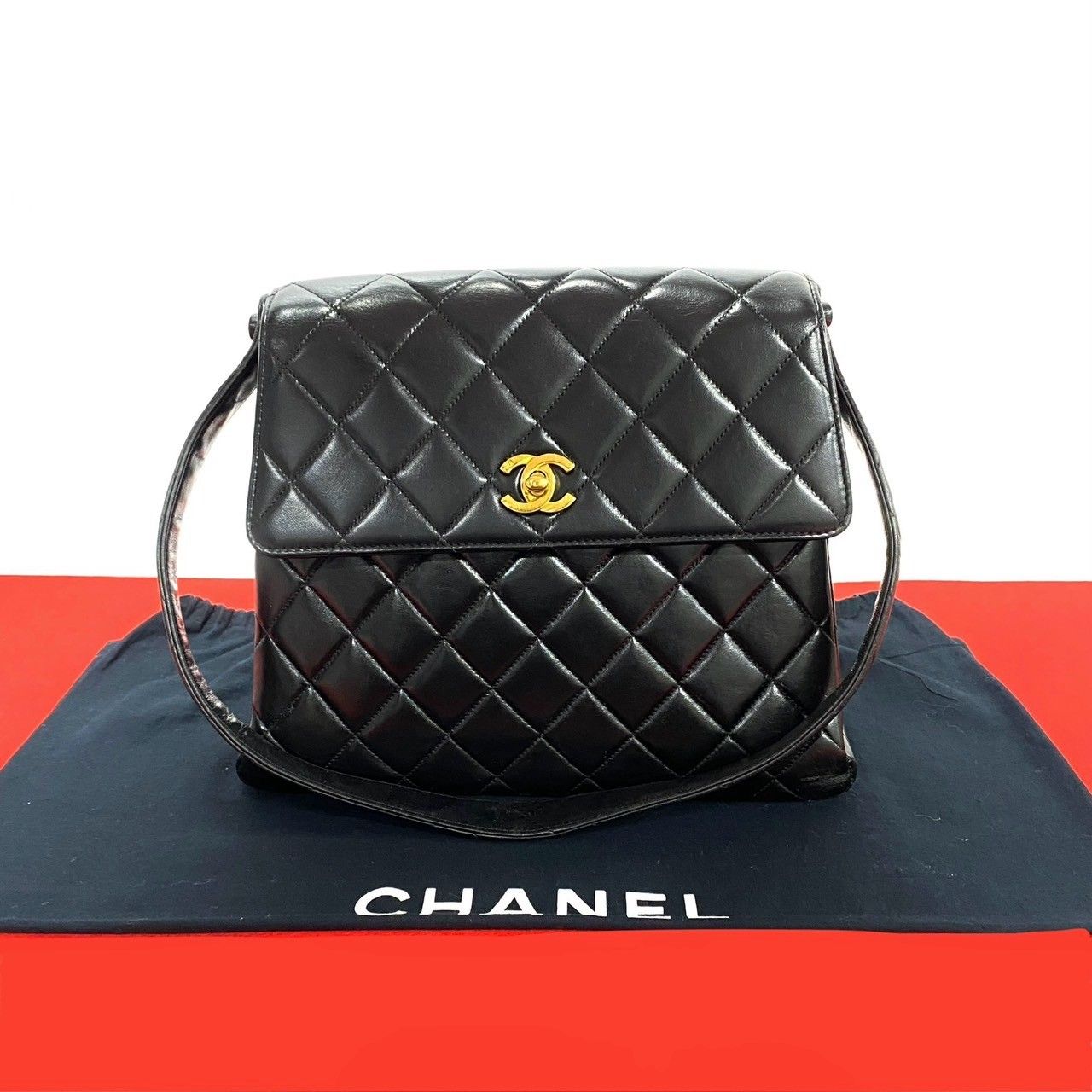 極 美品 シール有 4番台 CHANEL シャネル マトラッセ ココ ラムスキン  