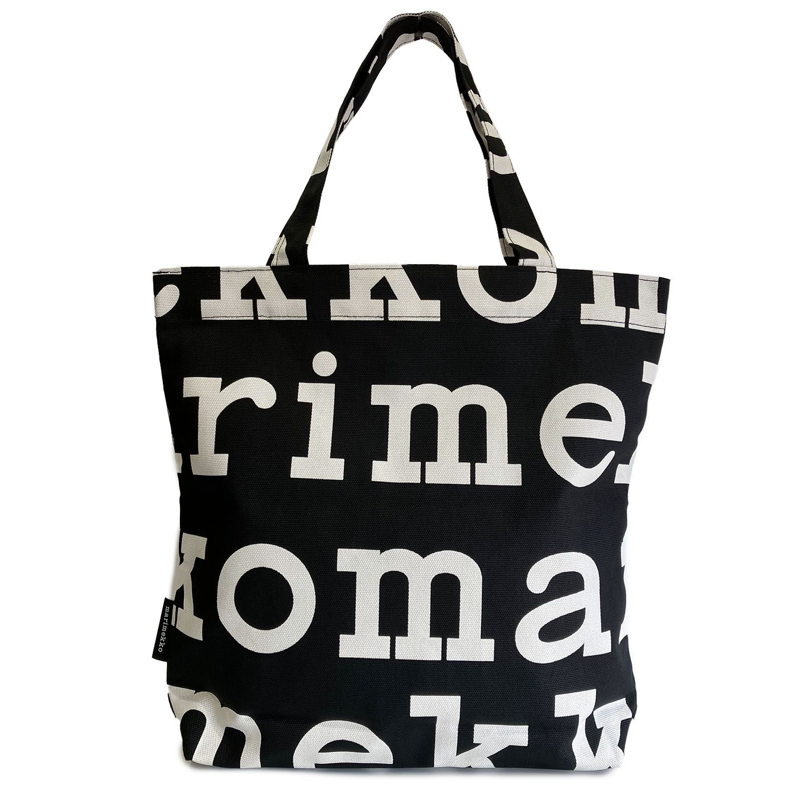 マリメッコトートバッグ 47312 911 コットン ロゴ キャンバストート ブラック レディース バッグ