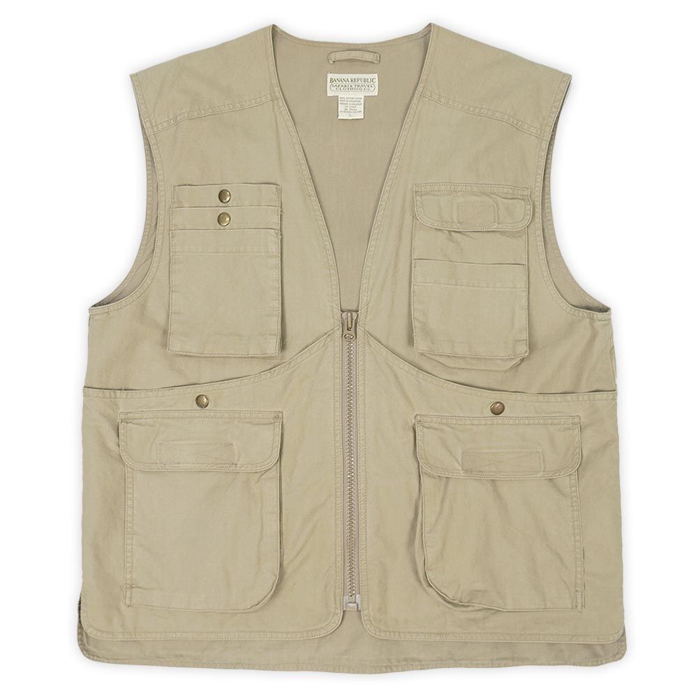90's Banana Republic ハンティングベスト 90s バナナリパブリック サファリ ベスト メンズ XL 古着