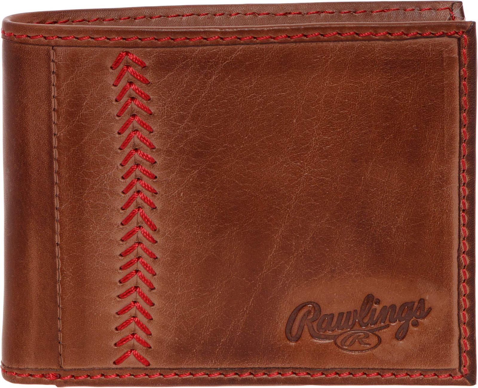 Rawlings Mens Tanned-leather Baseball Stitch Embroidered Wallet - (Dark Brown) [ブラウン] [Free Size]