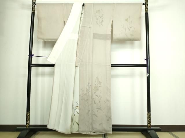 平和屋着物▽訪問着 無双 紗袷 紗×絽 草花文 正絹 逸品 DAAW9393sf