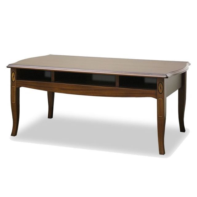 東海家具 ベネチア アンティーク 猫脚 象嵌 ローテーブル マホガニー