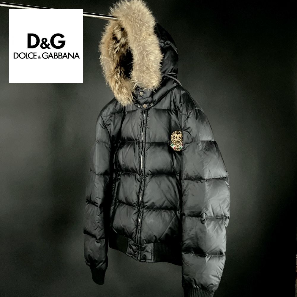 D&G DOLCE& GABBANA ダウンジャケット コヨーテ ファーフード ドルチェ