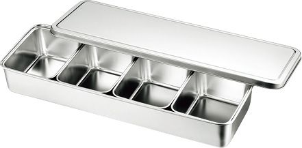 18-8 大型調味料入バット 4ヶ入 横長型 66904
