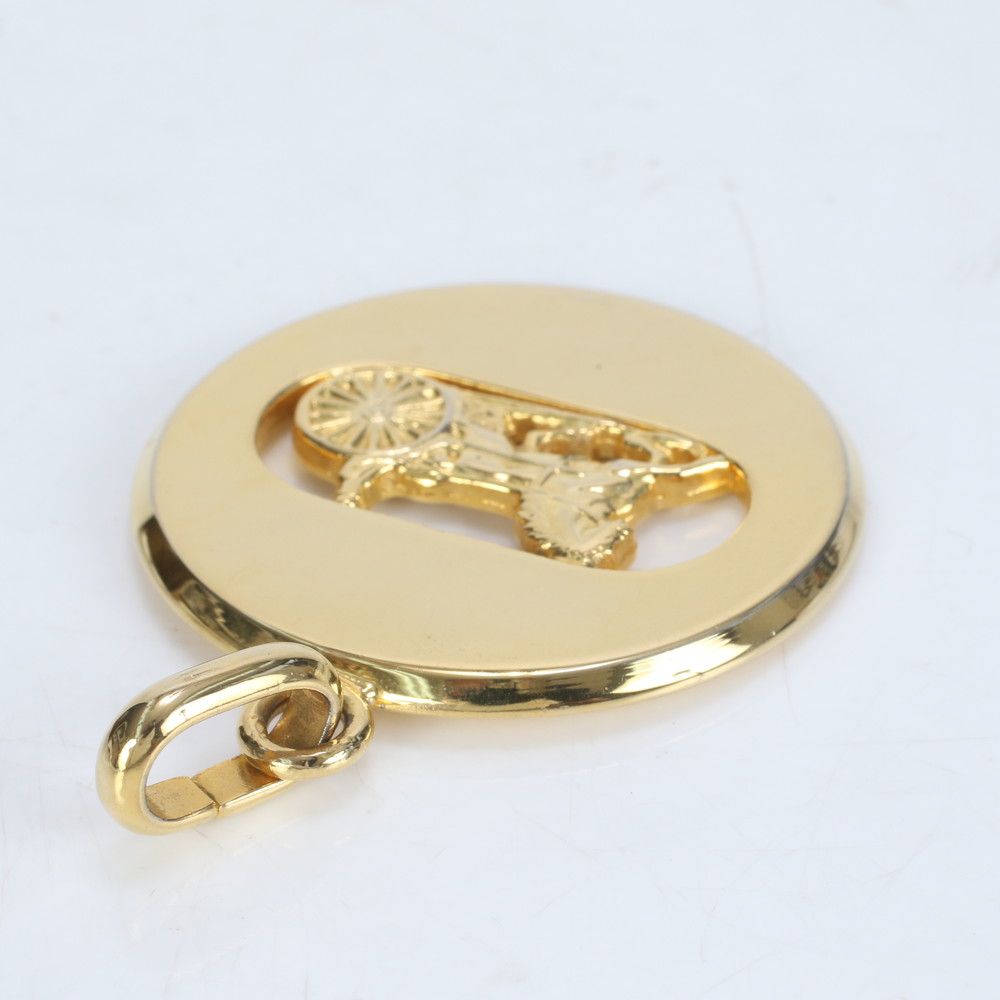 美品 セリーヌ 馬車金具 ペンダントトップ ネックレス ゴールド