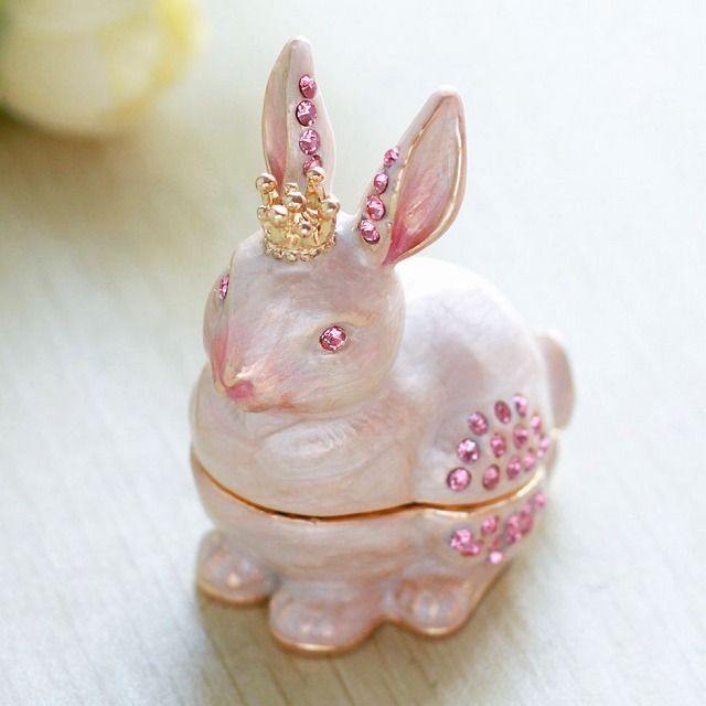 【新品 未使用】ジュエリーボックス ミニプリンセスラビット うさぎ 置物 ピンク ピィアース クリスマス MN0041
