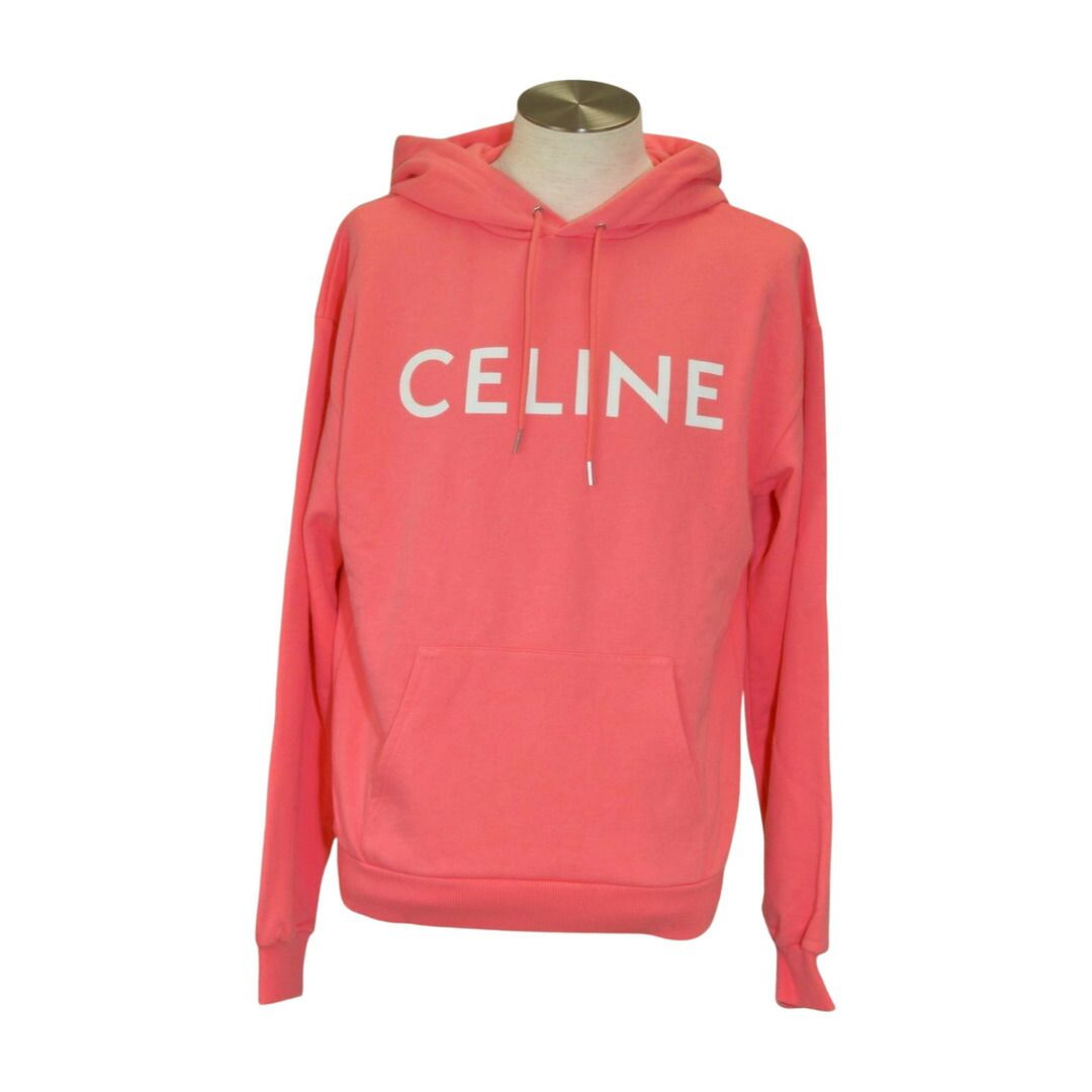 【美品】セリーヌ CELINE パーカー　ピンク　サイズS プルオーバー セリーヌ CELINE パーカー プルオーバー ロゴ エディ期 2Y321670Q