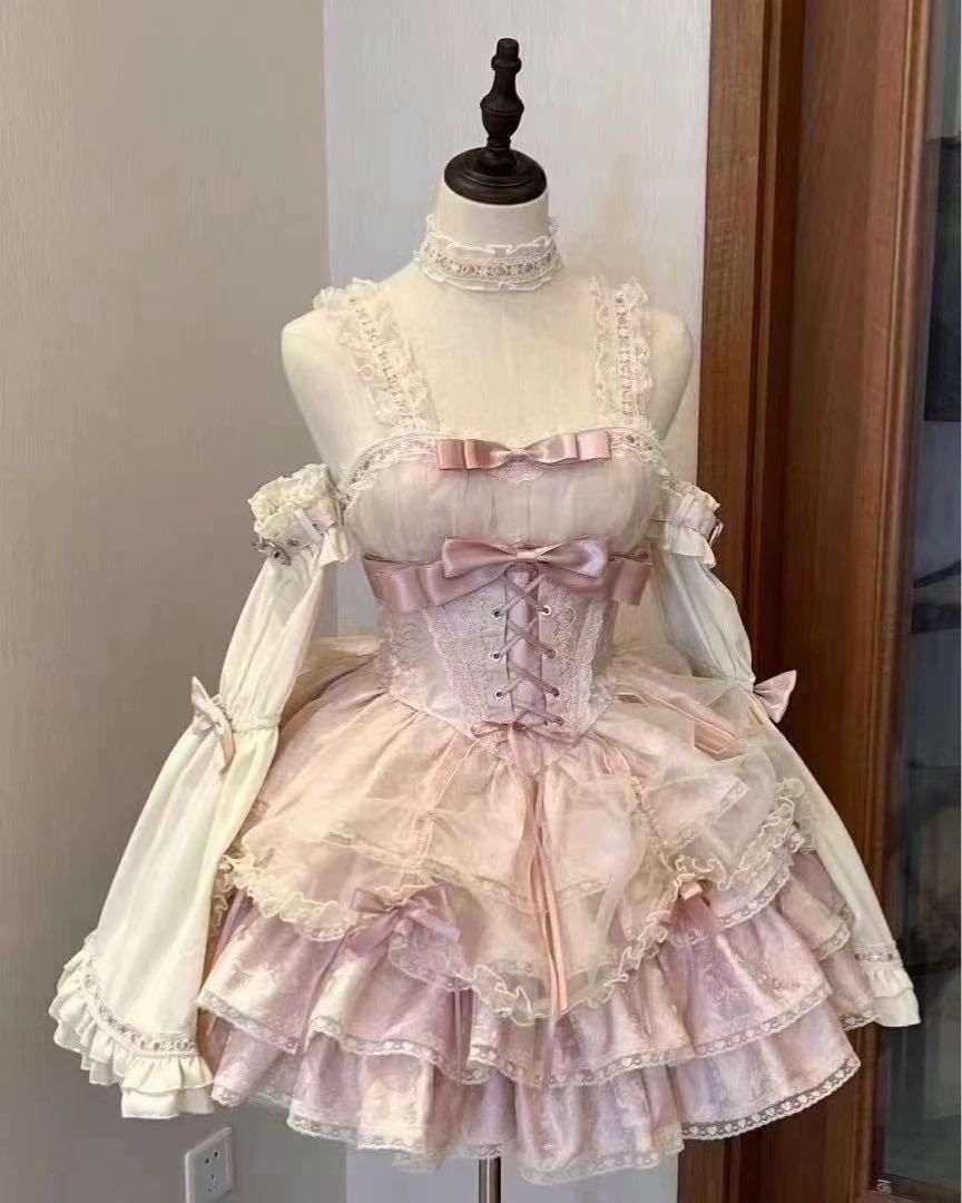クラロリ ワンピース ジャケット リボンブローチ カチューシャ