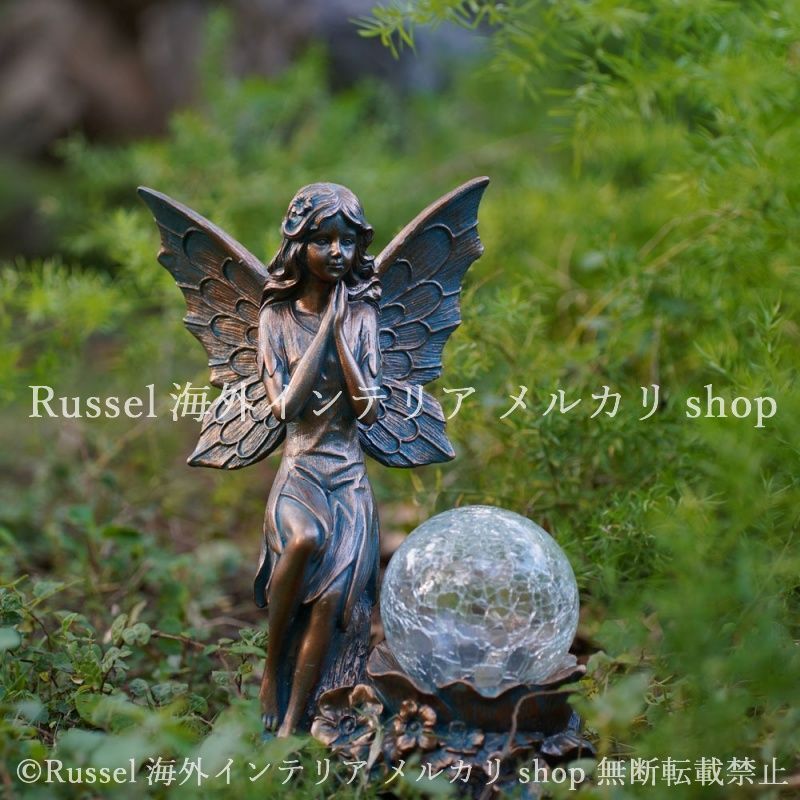 ガーデンライト ソーラー 天使 樹脂 妖精 置物 ガーデンオブジェ ガーデンオーナメント ガーデンオーナメント ガーデニング 雑貨 ガーデン雑貨 ガーデンインテリア ガーデン インテリア 庭の装飾 お洒落 おしゃれ 8-14