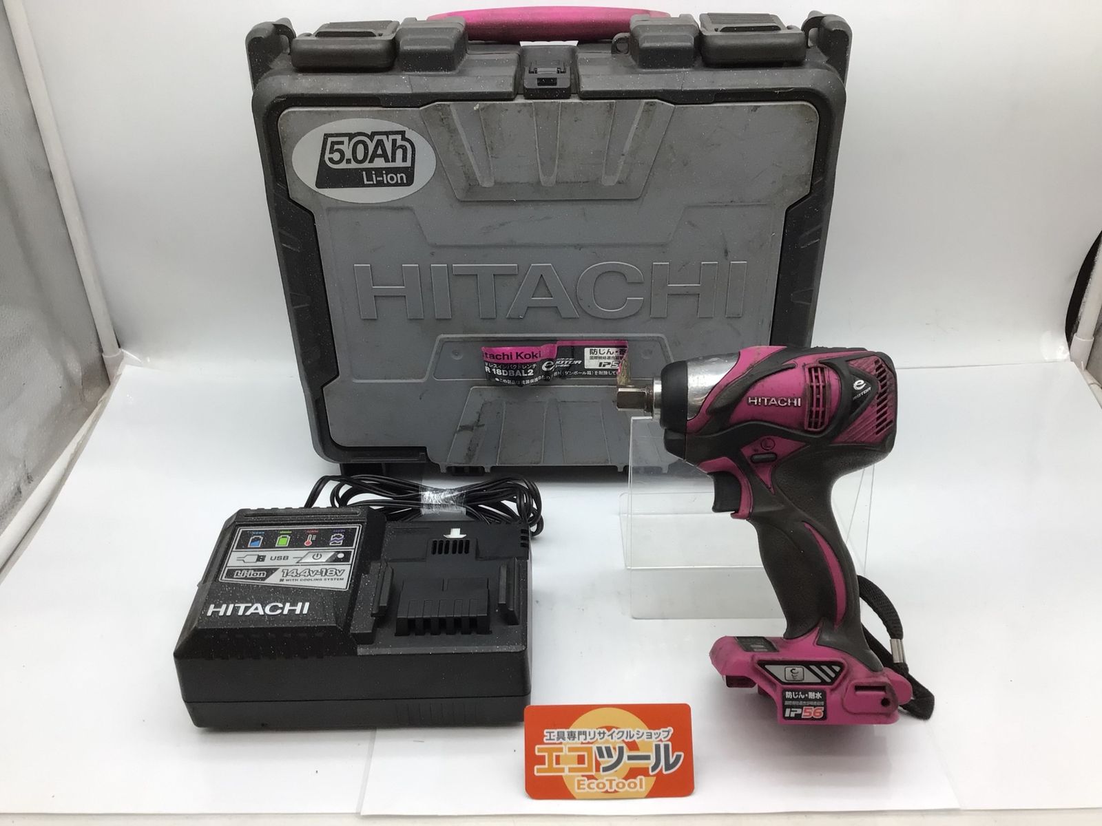 品 ○HITACHI 日立工機 コードレスインパクトレンチ WR18DBAL2本体 充電器UC18YSL3 ITXG0B7BRWOC エコツール知立店 M02