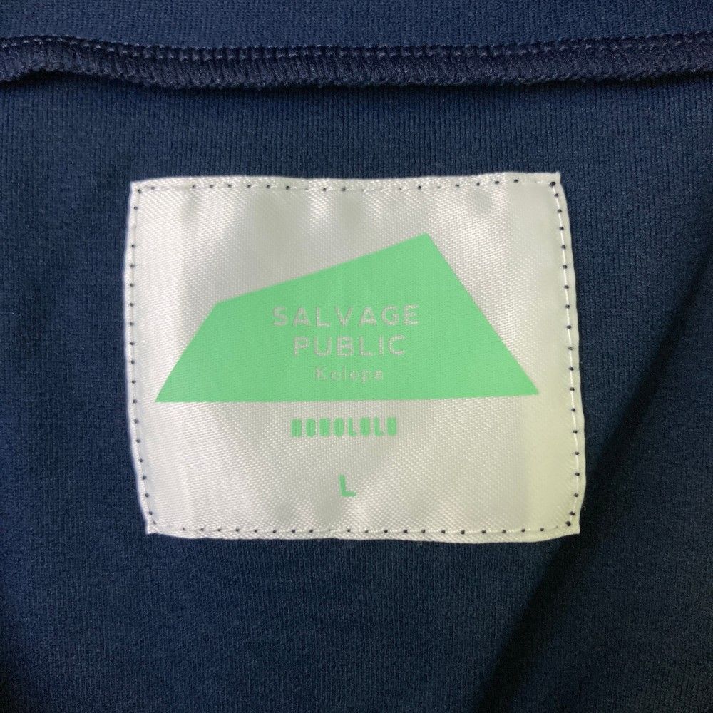 サイズ：L SALVAGE PUBLIC サルベージパブリック  ハイネック 半袖Tシャツ Aloha  ネイビー系 [240101436876] ゴルフウェア メンズ ストスト サイズ：L SALVAGE PUBLIC サルベージパブリック ハイネック