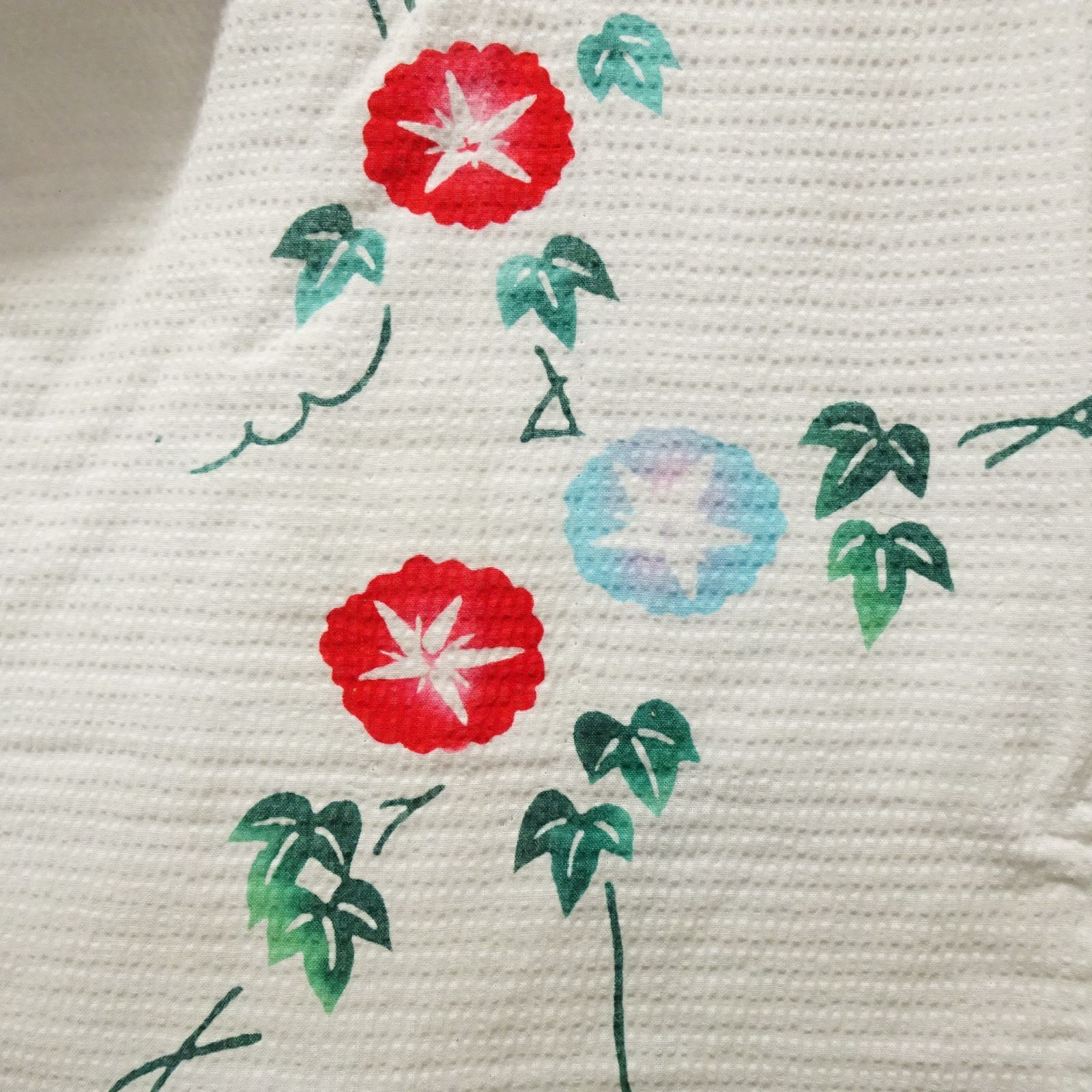 綿 子供浴衣 附下柄 朝顔 リップル【231692】