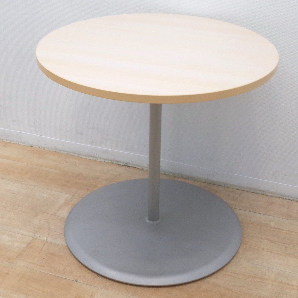 オカムラ ミーティングテーブル MS21AB-MG16 木目 直径75cm 高さ70cm W750 丸テーブル 会議 荷物台 作業台 EG18055 オフィス家具