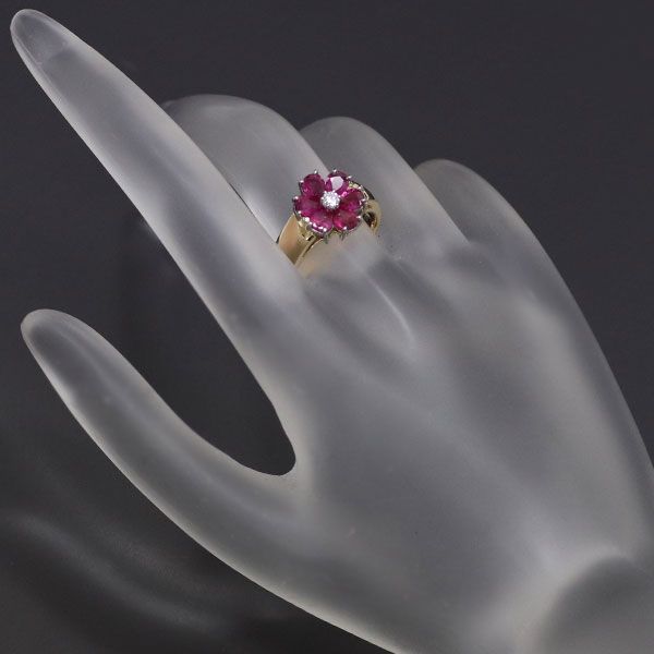 ダイヤモンド×ルビー リング K18YG Pt900 0.79ct 3.1g-ritaandrade.org.br