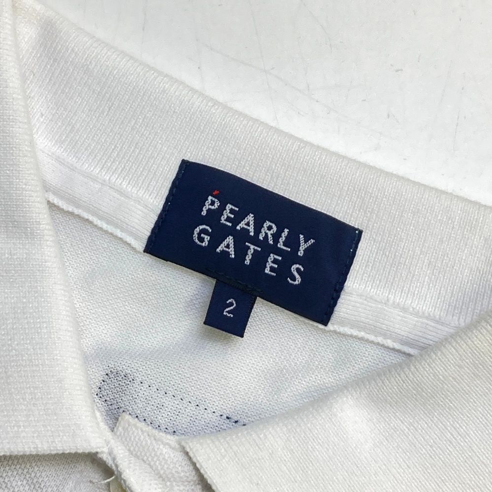 サイズ：1 PEARLY GATES パーリーゲイツ 2023年 半袖ポロシャツ ロゴプリント  ホワイト系 [240101437865] ゴルフウェア レディース ストスト サイズ：2 PEARLY GATES パーリーゲイツ 半袖ポロシャツ ロゴ 総
