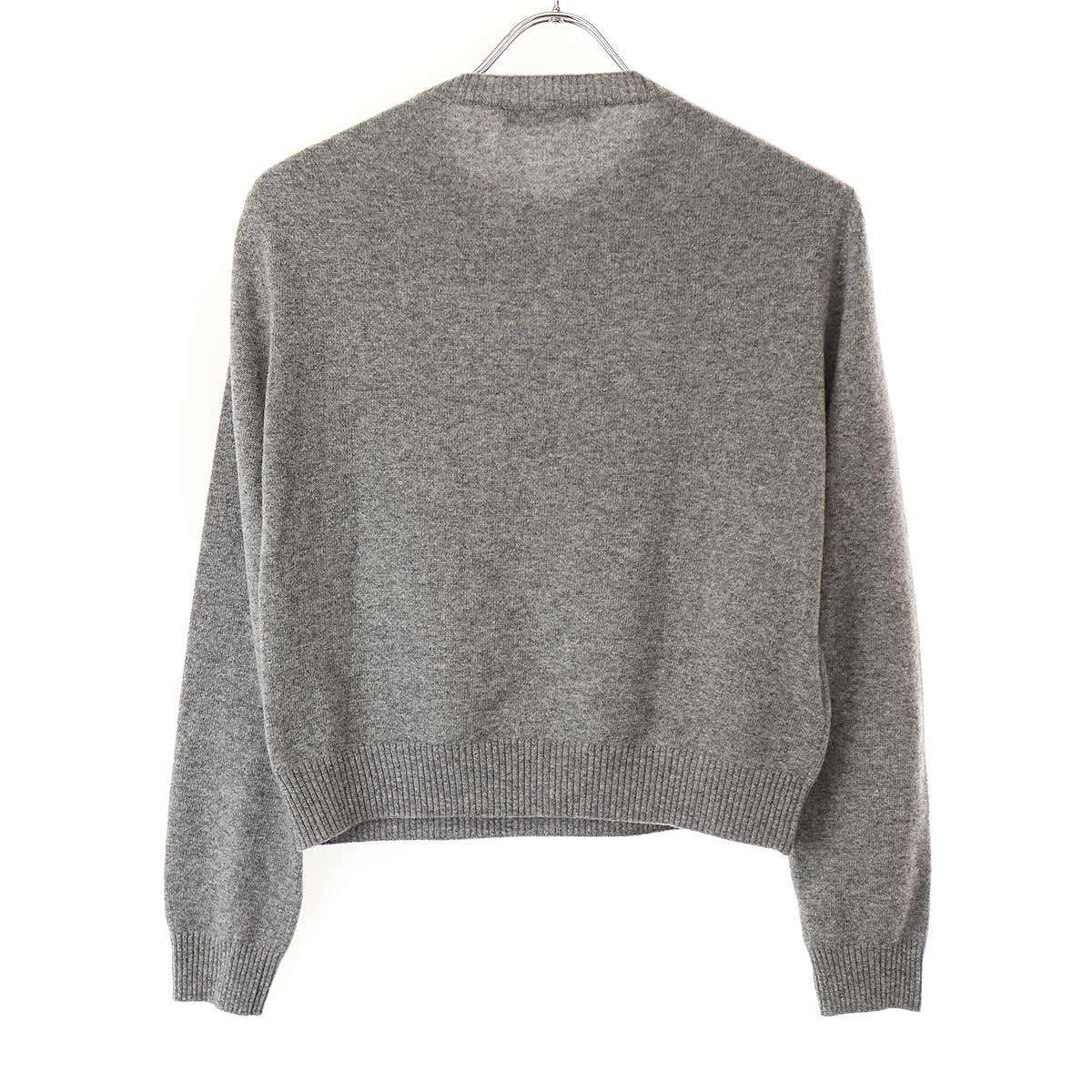 PRADA(プラダ) 長袖セーター サイズ36 S レディース美品  P24S1L グレー ウール、カシミヤ PRADA プラダ ウール×カシミヤ ロゴニットセーター グレー 36 P24S1L