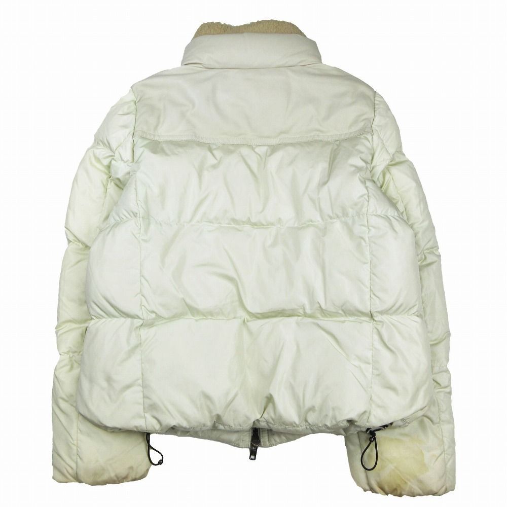 【極美品】COACH コーチ　ダウンジャケット　レザー　ボア　ナイロン　ホワイト COACH コーチ ダウンジャケット ブルゾン レザー切替 ボア アウター