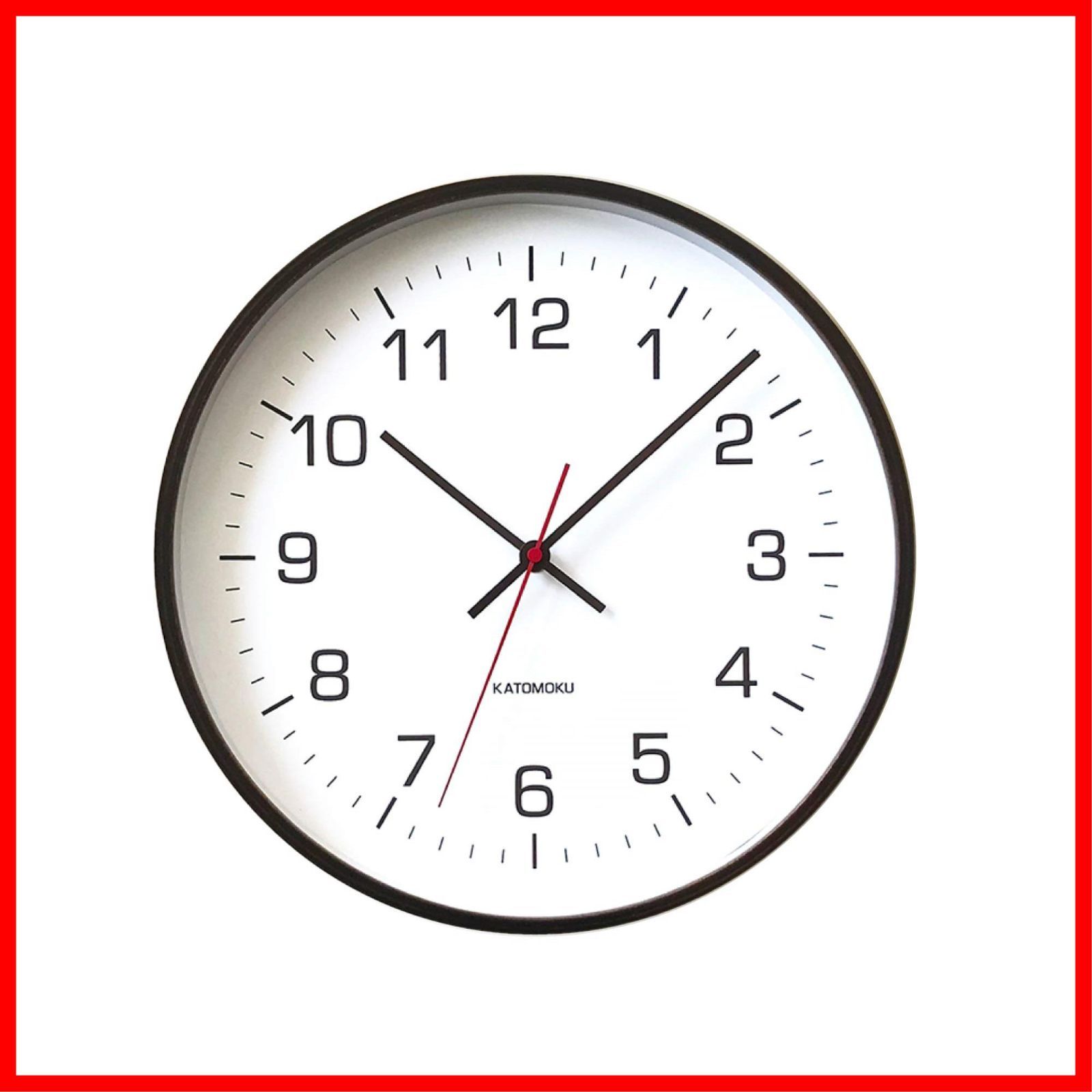 大特価】KATOMOKU plywood wall clock 4 km-61BRC ブラウン 電波時計