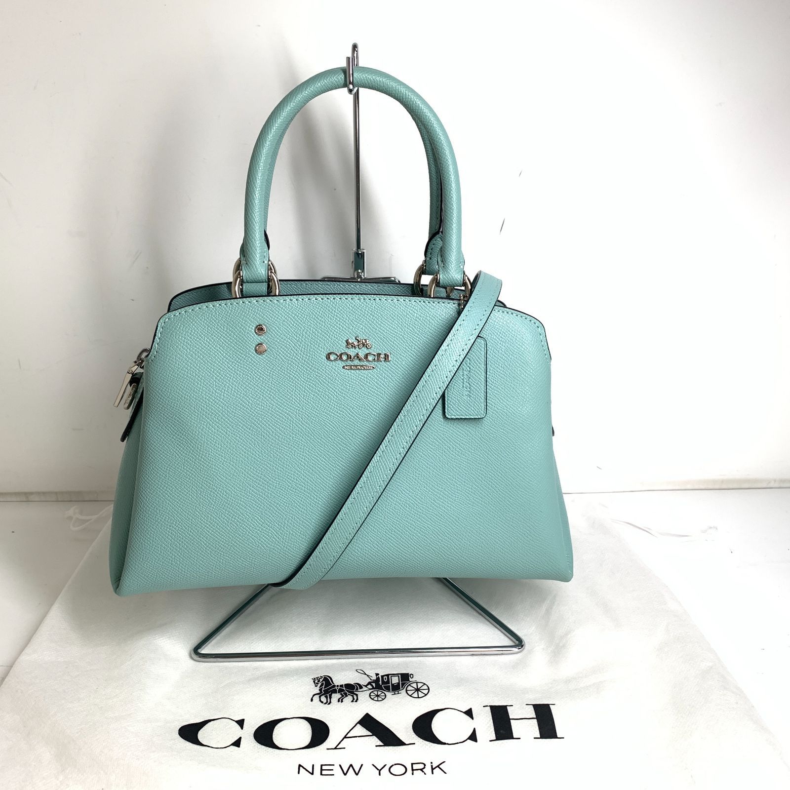 f001 L 極美品 COACH コーチ クロスグレインレザー ミニリリー
