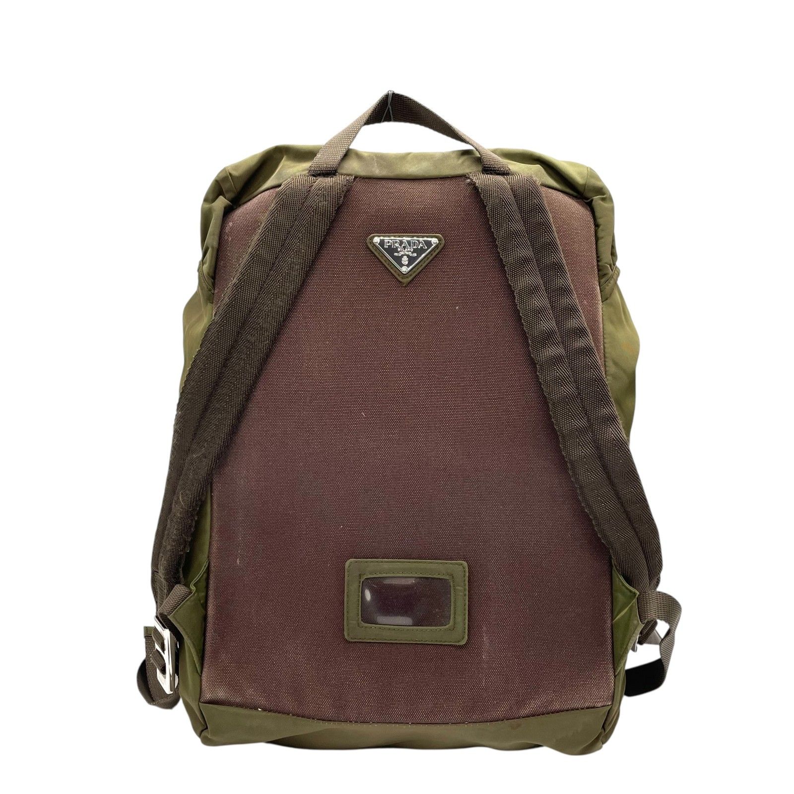 【正規品】PRADA プラダ リュックサックナイロン×レザー カーキ 三角ロゴ プラダ PRADA リュックサック バックパック カーキ 茶 ブラウン