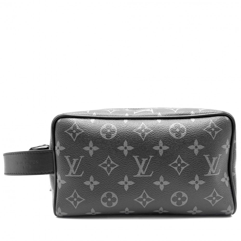 ルイヴィトン クラッチバッグ メンズ モノグラムエクリプス ロッカー ドップキット セカンドバッグ かばん 鞄 LOUIS VUITTON M83113 ブラック 黒 シルバー金具
