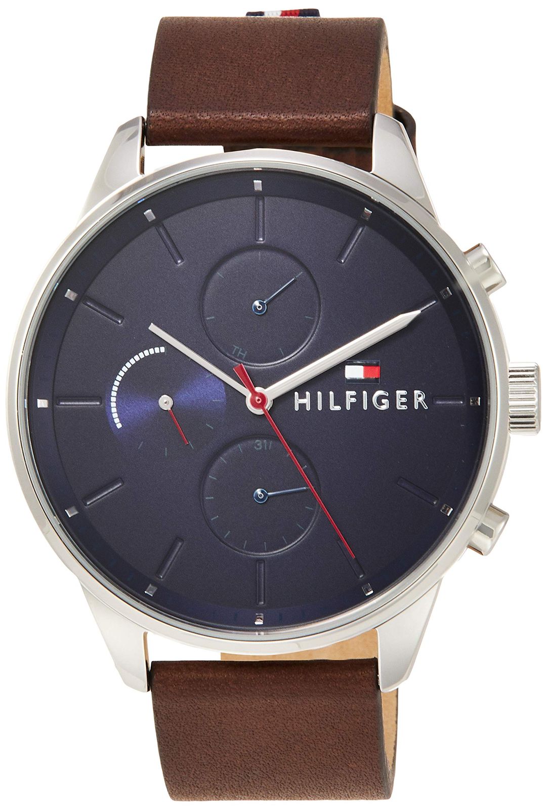 トミーヒルフィガー TOMMY HILFIGER 腕時計 CHASE マルチファンクション ブルー文字盤 ブラウンレザー クォーツ メンズ 1791487 メンズ 並行輸入品