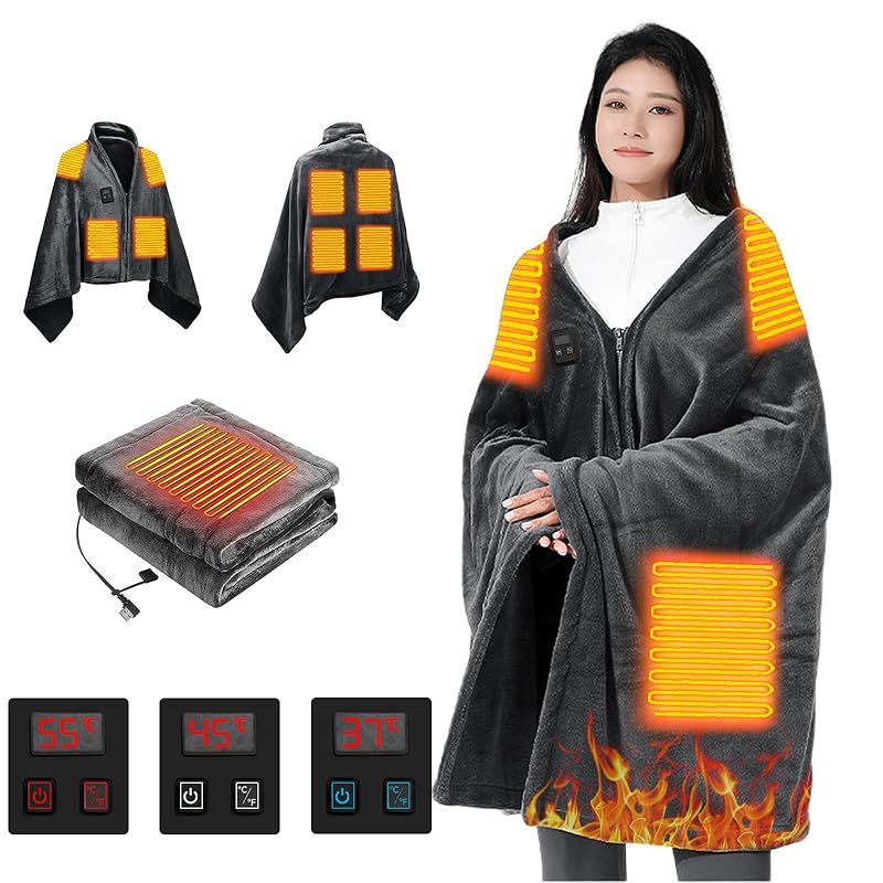 新品　電気毛布 電気ブランケット【.co.jp 冬の人気着る電気毛布】電気毛布 敷き 掛け兼用 LED温度表示 3段階調節電気敷毛布 電気ひざ掛け 大判サイズ 150×85CM 速暖除湿 ダニ予防 厚手生地 8個